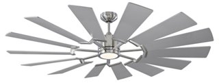 Prairie Grand Ceiling Fan Brushed Steel