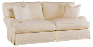 Customer Favorite Comfy Slipcovered Sofa Natural Linen Rachel Ashwell Accuweather Shop