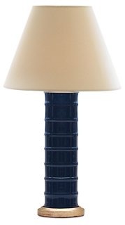 navy and gold lamp