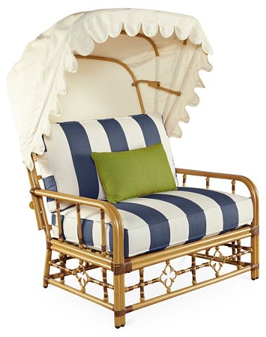 Mimi Cuddle Chair Canopy Navy Stripe, Outdoor Canopy Chair