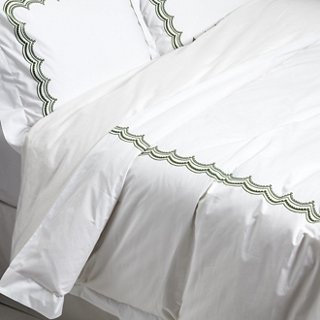 Matouk Evelyn Duvet Set Moss Green One Kings Lane