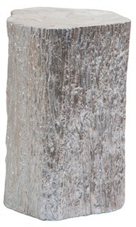 Artistica Trunk Segment Tall Side Table Silver Leaf One Kings