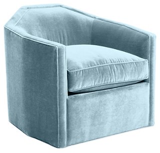 Mr Mrs Howard Speakeasy Swivel Club Chair Sky Blue Velvet