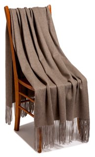 a&R Cashmere Solid Cashmere Throw, Sand One Kings Lane
