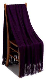 a&R Cashmere Solid Cashmere Throw, Purple One Kings Lane