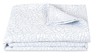 The Matouk Schumacher Collection Cora Coverlet, Mineral/White One