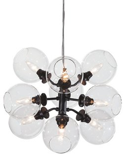 Bonilla 9-Light Chandelier - Black/Clear