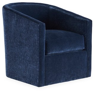 Monica Swivel Chair, Navy Velvet