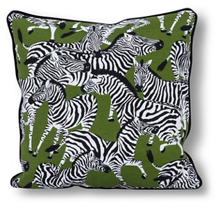 Kim Salmela Zebra 20x20 Outdoor Pillow Olive Multi One Kings Lane