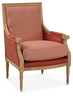 One Kings Lane - James Accent Chair, Rose/Copper Linen | One Kings Lane