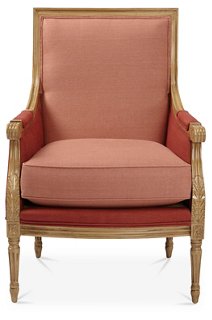 One Kings Lane - James Accent Chair, Rose/Copper Linen | One Kings Lane