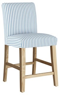 Shannon Counter Stool - Blue Stripe Linen