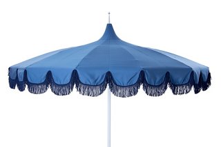 One Kings Lane Outdoor Aya Pagoda Fringe Patio Umbrella Blue Navy One Kings Lane