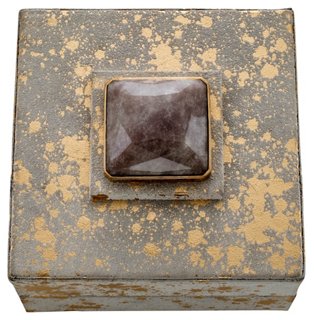 Rustic Quartz Jewelry Box - Gray/Gold - Joanna Buchanan