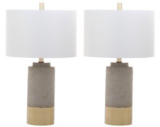 grey and gold table lamps