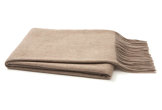 Cashmere Throw, Sand