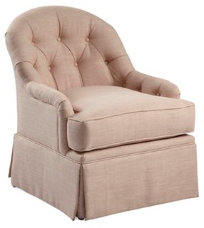 Marlowe Swivel Club Chair, Blush
