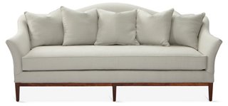 Eloise Camelback Sofa, Sea Glass Linen