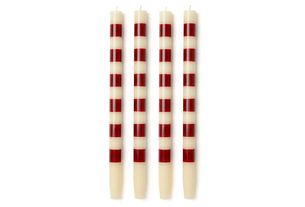 Ana Candles  S/4 Ivory-Scarlett Tapers