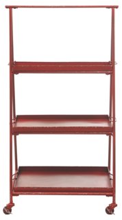 Metal Shelf on Casters, Red One Kings Lane