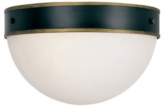 Capsule Outdoor 2 Light Flush Mount Black Gold