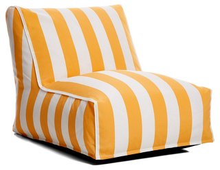 Cabana Stripe Outdoor Lounger - Yellow/White