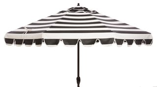 One Kings Lane Outdoor Phoebe Scallop Edge Patio Umbrella Black White One Kings Lane