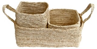 Trio of Jute Storage Baskets