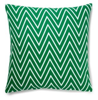 Chevron Stripes 20x20 Pillow, Green