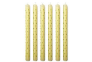 S/6 Mini Dot Tapers, Green & White