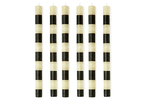 S/6 Banded Tapers, Black & White