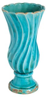 Textured Vase, Turquoise