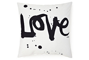 "Love" 20x20 Pillow, White