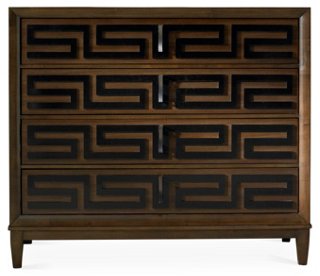 Hickory White Classic Modern Greek Key Dresser Brown One