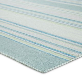 Leah FlatWeave Dhurrie, Porcelain Blue One Kings Lane