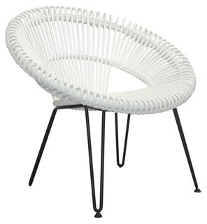 Cruz Accent Chair - Silver/White - JANUS et Cie