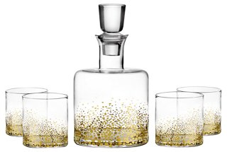 Asst. of 5 Luster Decanter Set - Gold