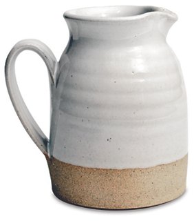 Bell Pitcher, Natural/White