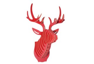 Wooden Deer Head, Red