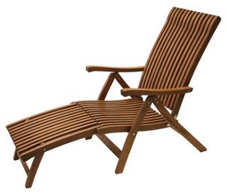 Adjustable Outdoor Eucalyptus Chaise  One Kings Lane