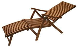 Adjustable Outdoor Eucalyptus Chaise  One Kings Lane