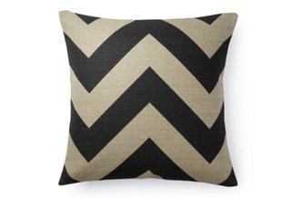 Chevron 16x16 Pillow, Black/Taupe