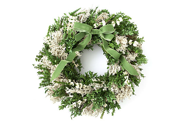 Boxwood & Larkspur Wreath
