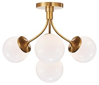 Prescott Semi Flush Mount Brass White Kate Spade New York