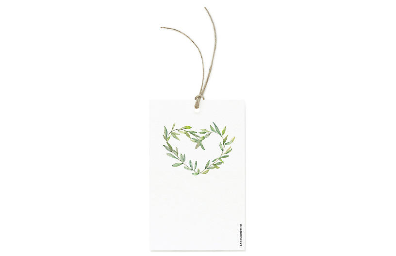 Set of 12 Garland Wreath Gift Tags - Lana's Shop