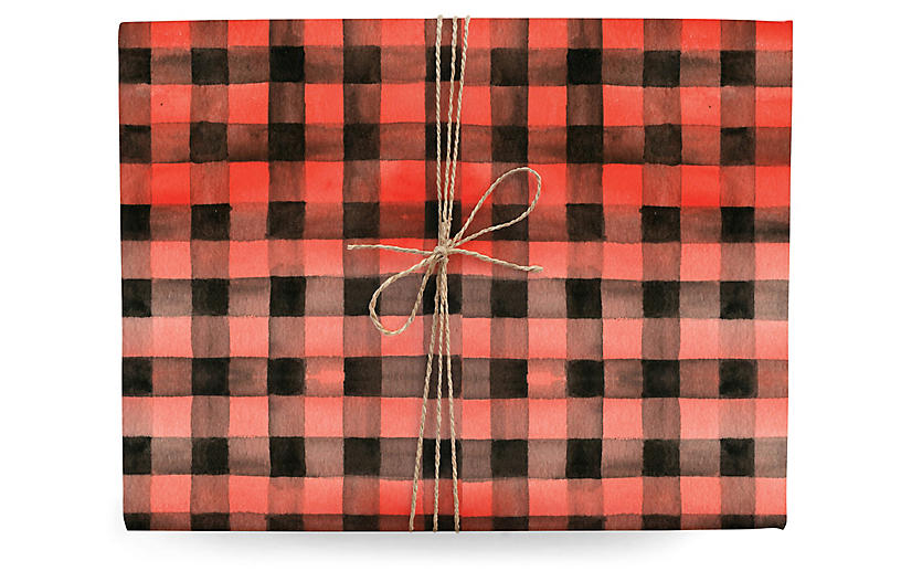 Set of 3 Gingham Gift Wrap - Lana's Shop