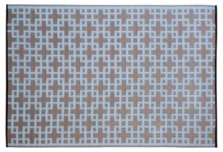 4'x6' Rheinsberg Outdoor Rug, Blue/Brown