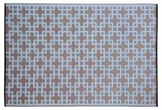 4'x6' Rheinsberg Outdoor Rug, Blue/Brown