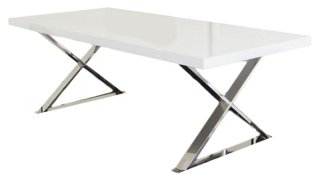 XLeg 87" Dining Table, White Lacquer Dining Tables Dining Tables