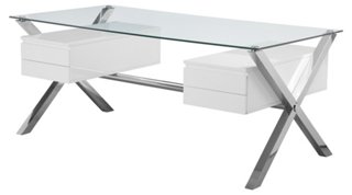 Beverli Large Desk, White